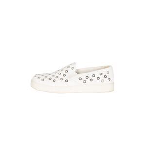 PRADA White Leather Studded Slip-On Sneakers Size 39